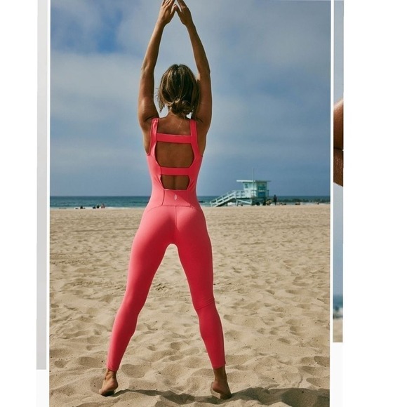 NWT Free People Movement Never Better One-Piece‎ Electric Sunset Pink Size Small - Picture 3 of 6